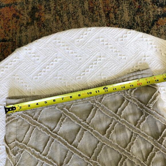 For Cynthia Linen Blend Textured A-Line Skirt Large Neutral Midi Boho Minimalist - Picture 9 of 9